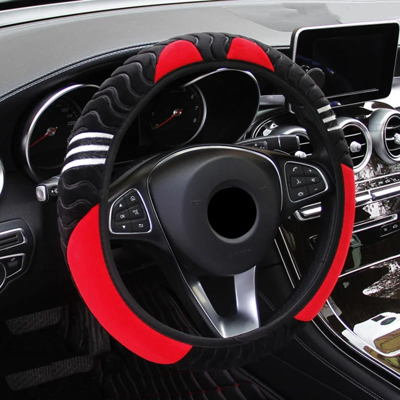 

Plush Car Steering Wheel Cover Little Monster 38cm Elastic Warm Anti-slip Wheel Cover Car Styling Car Accessories for Women