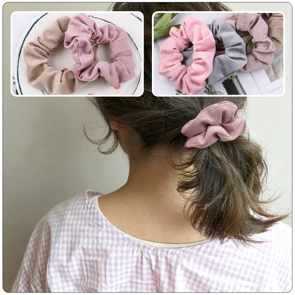 

6pcs Vintage Scrunchies for Women Girls Large Intestine Ties Cloth Elastic Accessories Party Wedding Daily Use Gentle