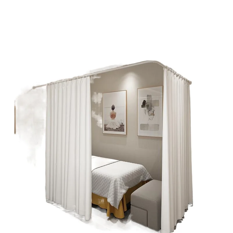 

Corner, wrought iron, health center, bed physiotherapy partition curtain, support frame hanging cloth curtain, simple household