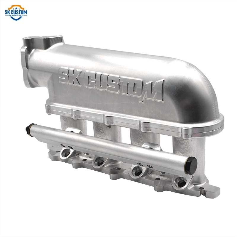 مخصص 70mm CNC البليت الألومنيوم مشعب السحب لسباق محرك ميتسوبيشي 4G93