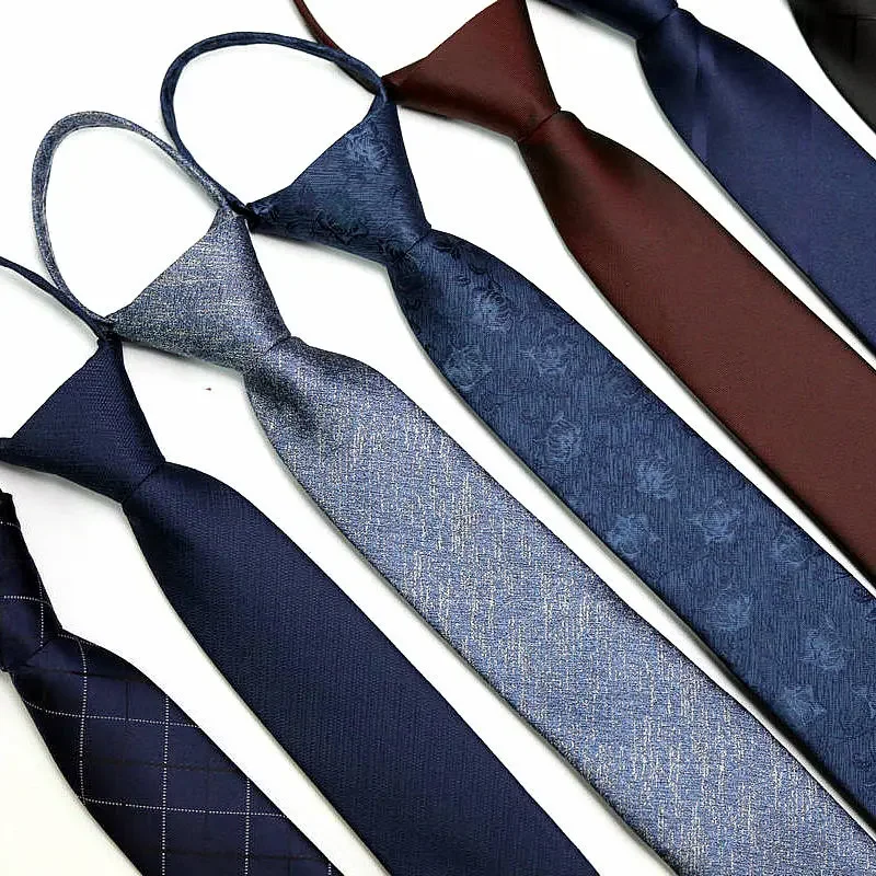 48 * 6 CM 30 Stile Reißverschluss Herren Krawatte Skinny Krawatte Mode Business Casual Faul Vorgebunden Gestreift Einfarbig Blumenmuster