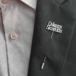 Custom Name Lapel Pin for Men's Stainless Steel Logo Letters Lapel Pin Personalized Wedding Best Man Jewelry Gift