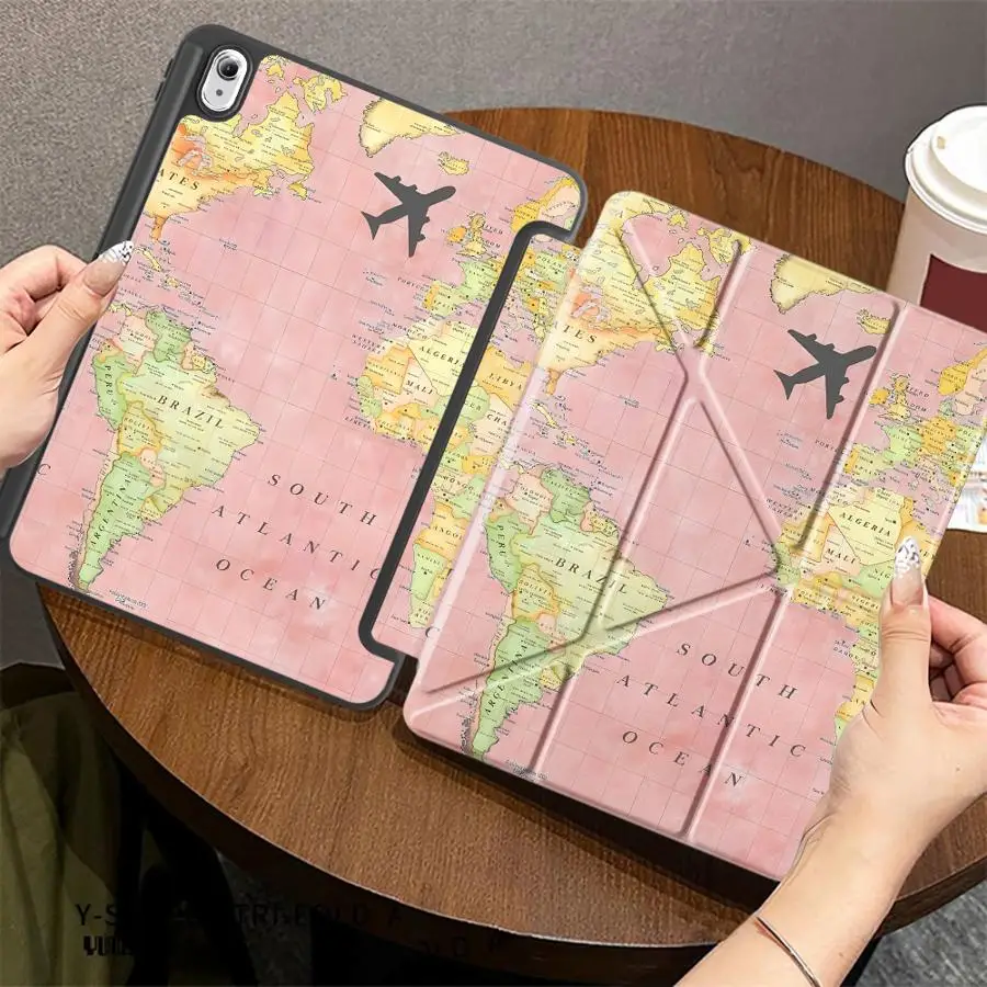 Airplane Travel Sticker With Pen Slot Cover Tablet Case For Samsung For Galaxy Tab S7+ S8+ 12.4 inch S10+ S7 FE S8 S9 FE A8 2022