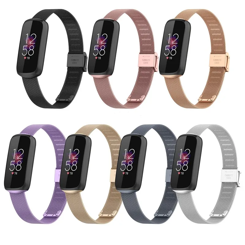 

Smart Watchband Metal Milanese Loop Bracelets For Fitbit Luxe Replacement Wristband