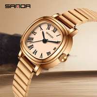 SANDA Top 1137 Women's Quartz Watch Fashionable and Elegant Rose Gold Minimally Roman Digital Women's Quartz Watches 2024