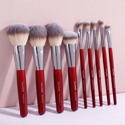 MAANGE 9PCS Makeup Brush Set Pro Foundation Concealer Eyeshadow Blush Brush Blending Soft Dense Hair Cosmetic Beauty Tools