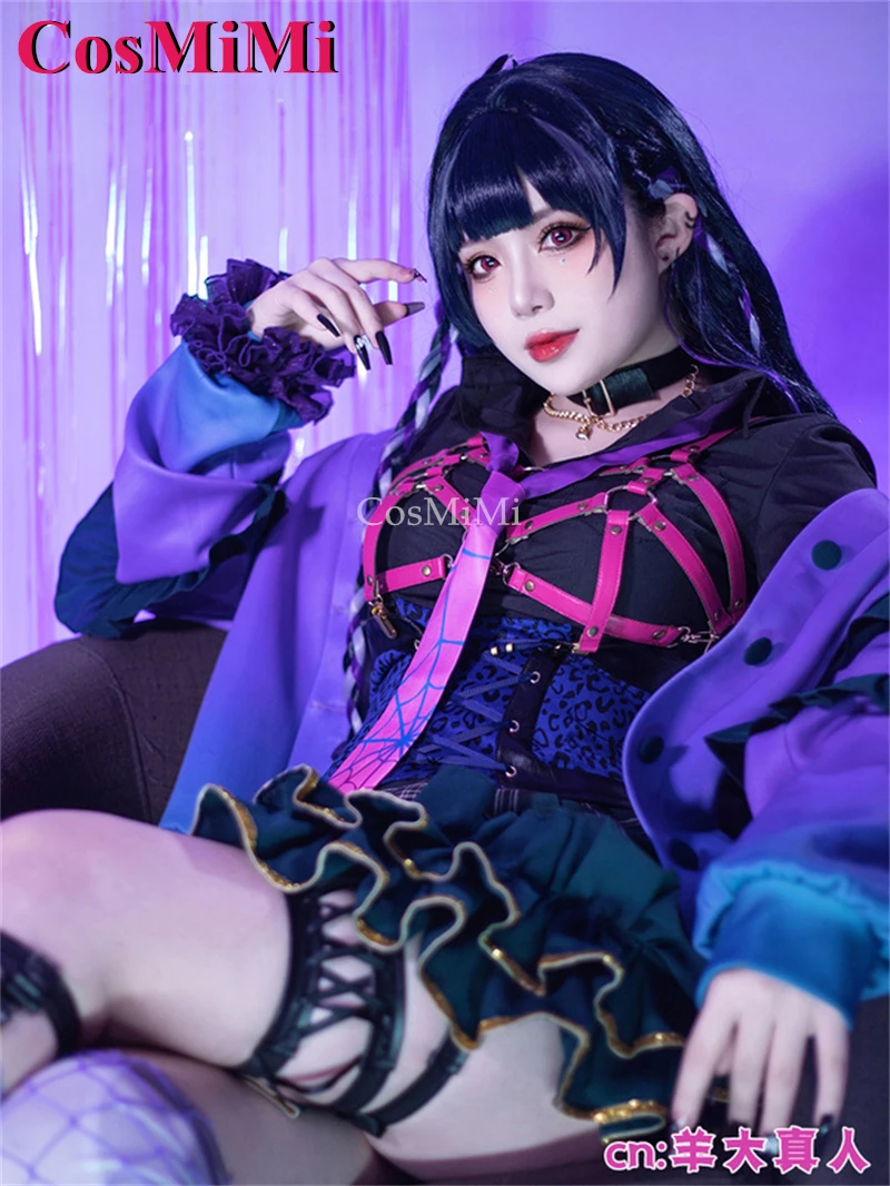 CosMiMi 인기 애니메이션 Vtuber 니지산지 XSOLEIL 멜로코 교란 코스프레 코스튬, 니티 러블리 복장, 카니발 파티 역할 놀이 의류