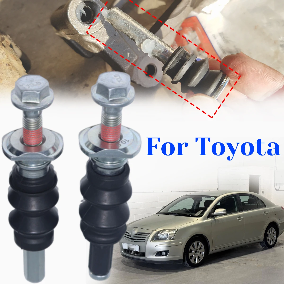 

For Toyota Avensis 2008-2015 Front Brake Caliper Slider Guide Pins Bolt Kit Left Right Disc Housing Sleeve Bushing Boot Repair