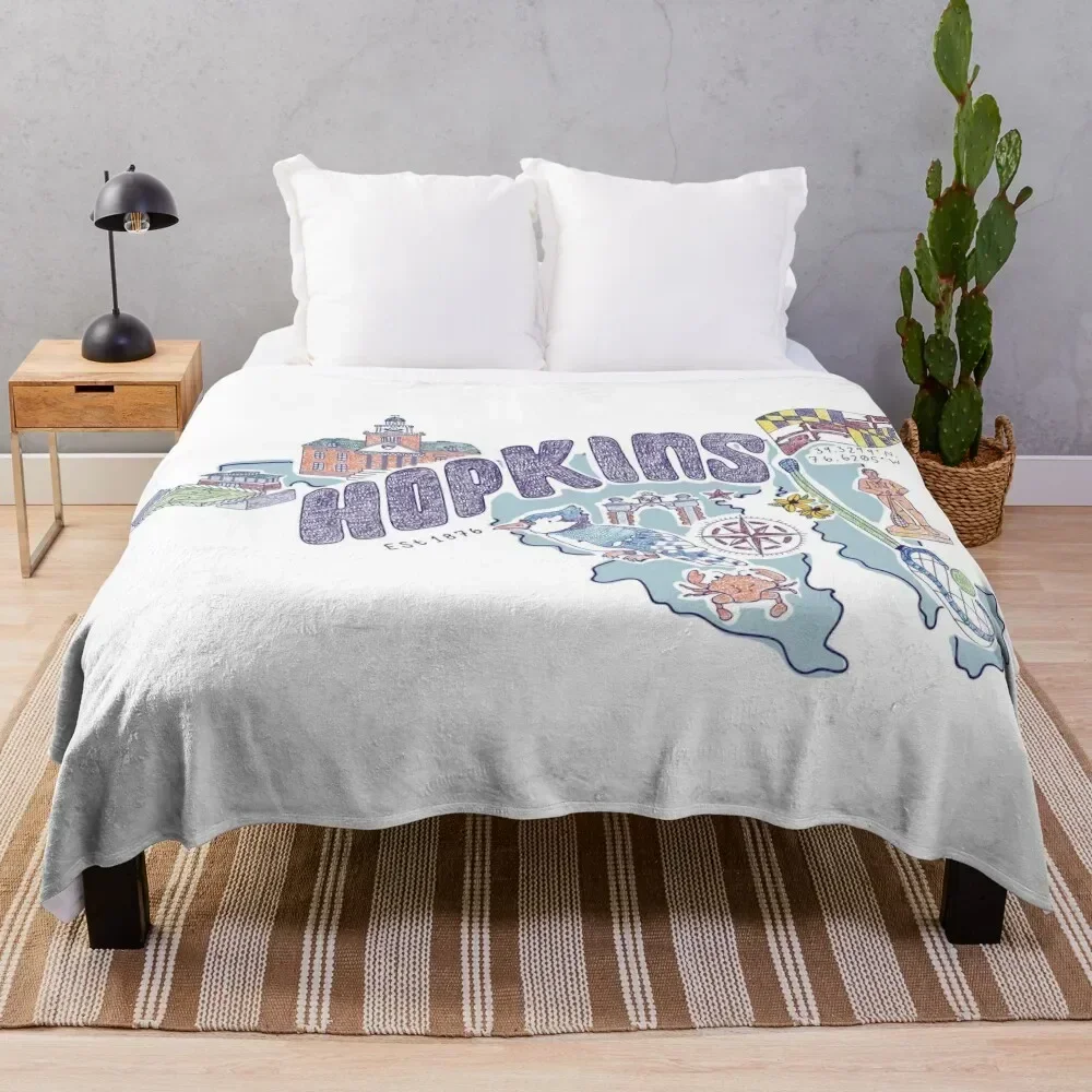 

Johns Hopkins Icons Throw Blanket Thin Soft Blanket for Summer Night Sleeping