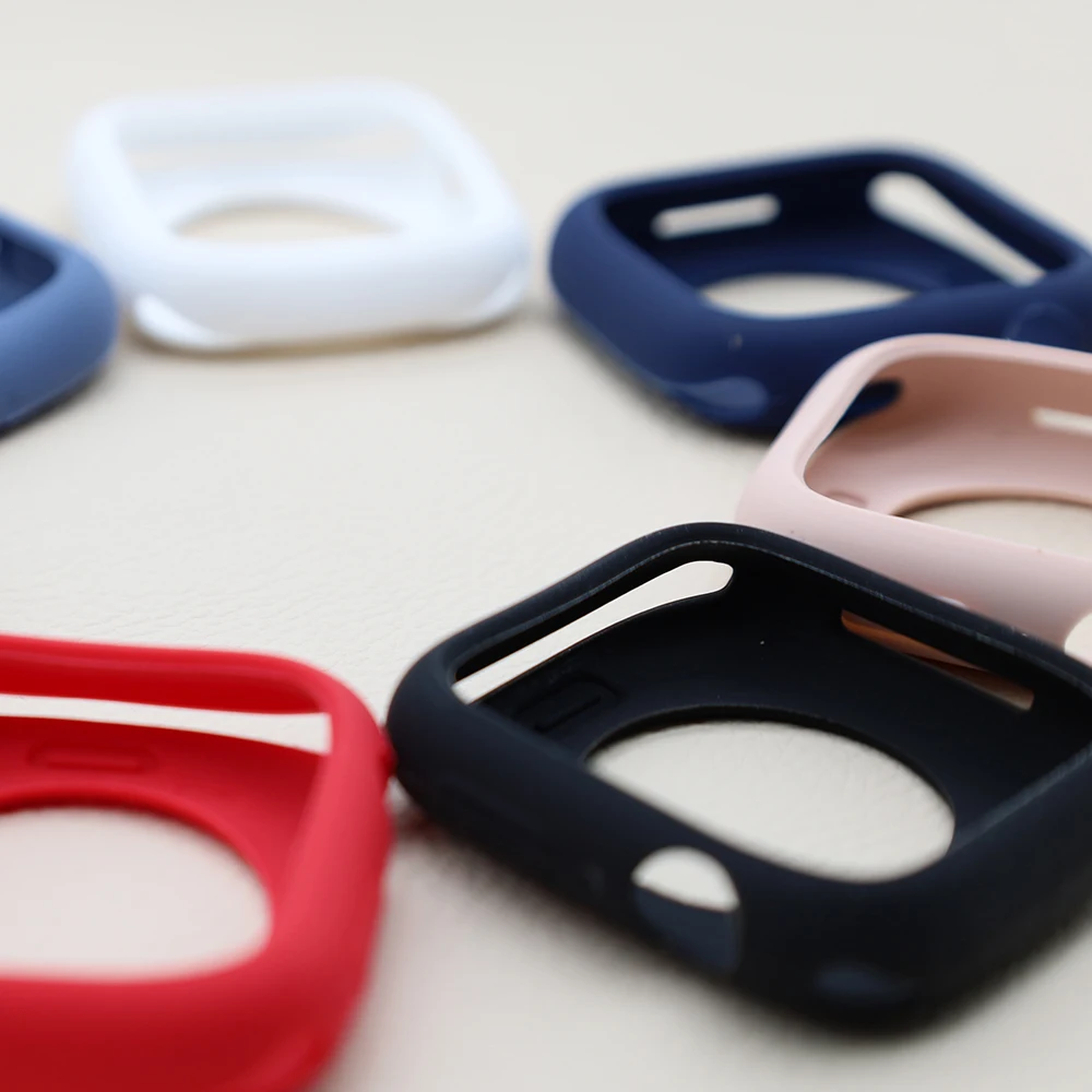 Custodia in Silicone per Apple Watch Cover 40mm 41mm 45mm 44mm 42mm paraurti protettivo in TPU flessibile morbido serie iWatch 9/8/7/SE/6/5/4/3
