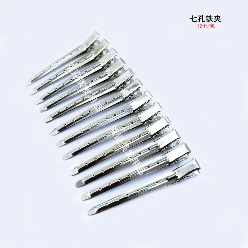 Hairdressing Duckbill Clip Hairdressing Large Hand Push Corrugated Clip Stainless Steel Positioning Clip Studio Makeup  10 Pcs