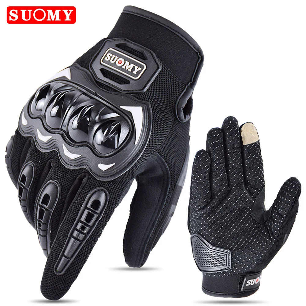 SUOMY Summer Breathable Motorcycle Gloves Racing Gant Moto Motorbike Motocross Riding Gloves Motorcycle Full Finger Guantes