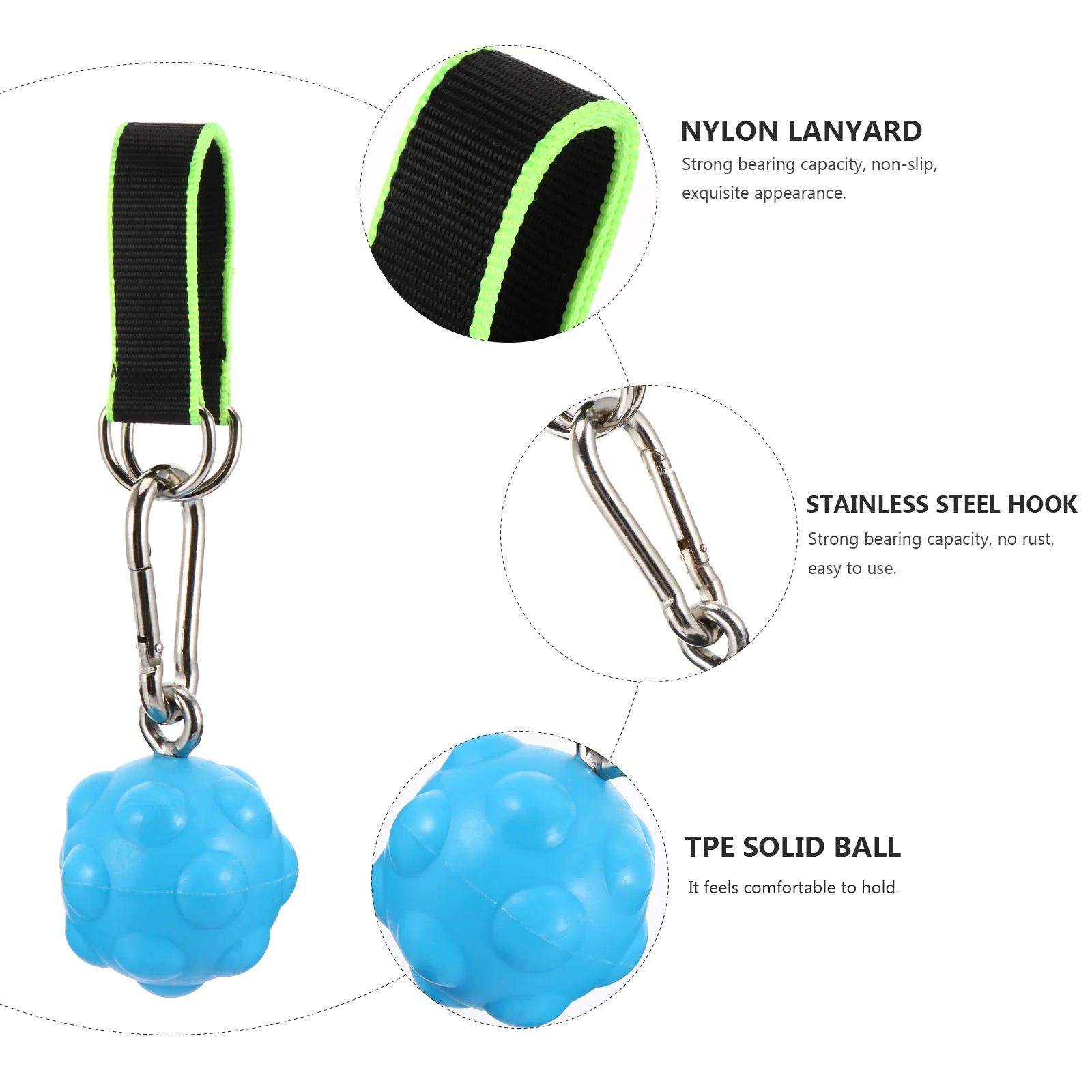 

Fitness Wrist Ball Grip Equipment Blue Gym Hanging Straps Climbing Solid Pull Up