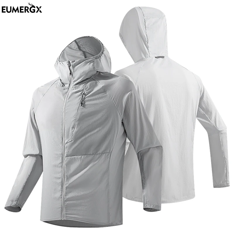 

EUMERGX Men's Women's Ultra-Lightweight Windbreaker Summer Sun Protection Waterproof Jacket Unisex Hiking Trekking Climbing Coat