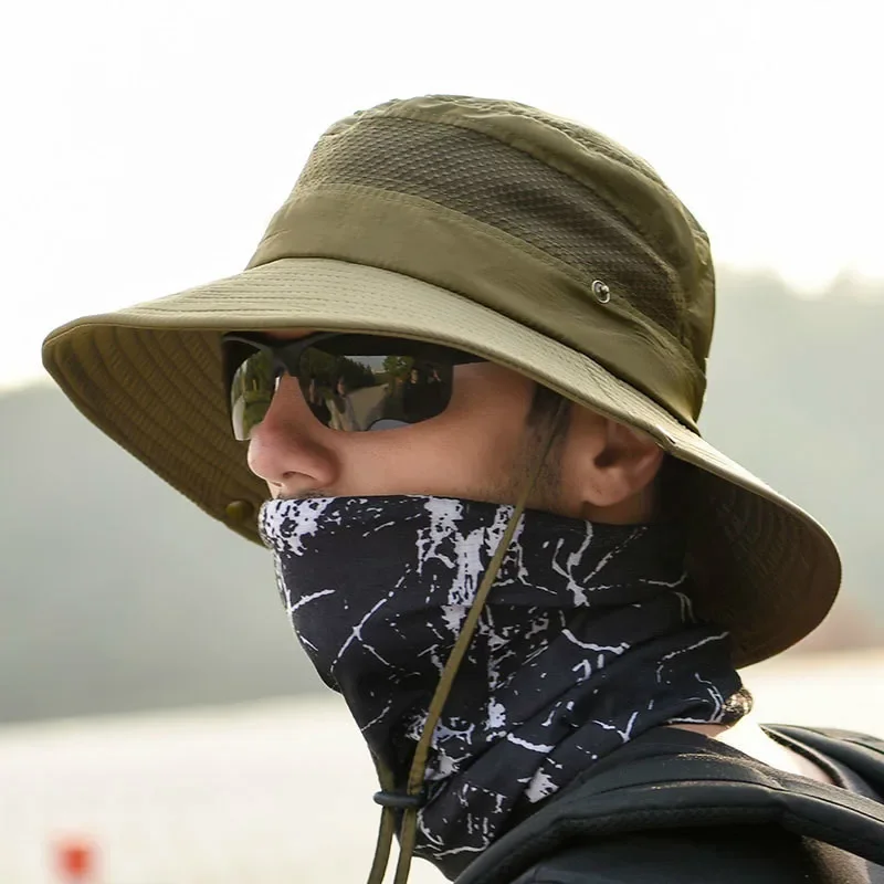 

Outdoor Hiking Fishing Hat Summer Riding Climbing Camping Sport screen Breathable Shade Anti-UV Hats Fisherman Cap Unisex