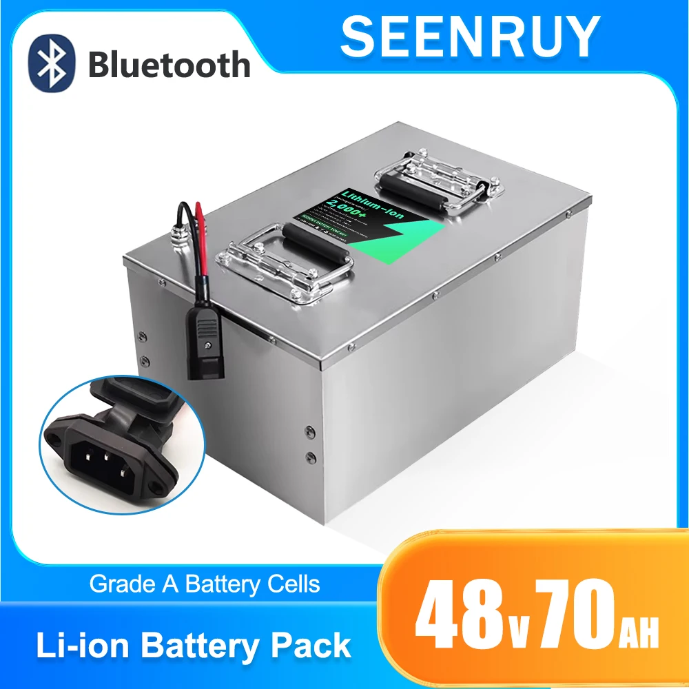 

48V 70AH Lithium Li ion Battery Pack With BMS for 2000W 4000W Electric Motorcycle +10A Charger
