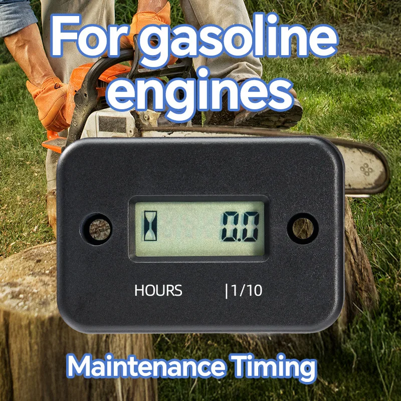 Waterproof Digital Hour Meter, LCD Engine Hours Counter for ATV Motorcycle Generator Boat Car Accessories