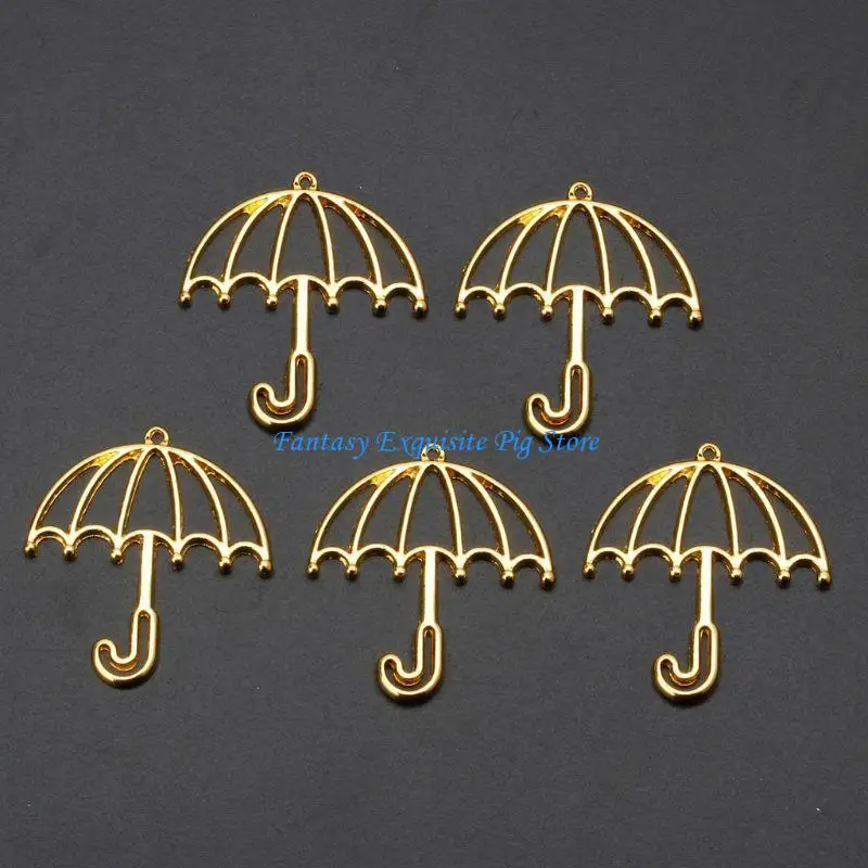 5x إطار مظلة ذهبي مصنوع يدويًا من الراتنج إطار مفتوح فارغ للحرف اليدوية #3