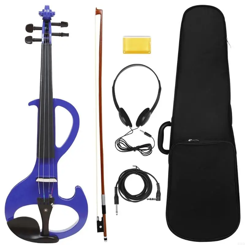 4/4 Full Size Electronic Fiddle Violin Outfit for Adults Kids Student Beginner Violin Accessory Set with Violin Case 69HD
