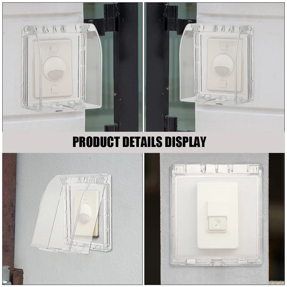 2 Pcs Waterproof Switch Box Doorbell Protector Clear Rain Cover for Outdoor Weatherproof