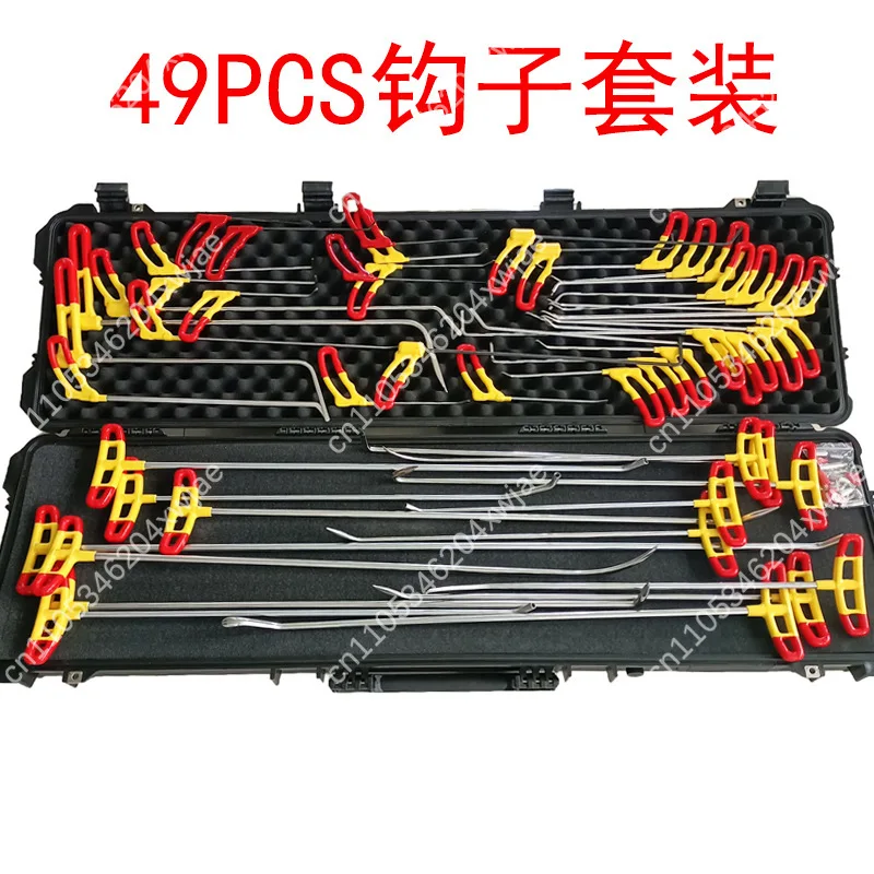 49 Pieces Paintless Car Dent Repair Kit Lever Hooks Replacement Tips For Hail Pit Dent Leveling Tool