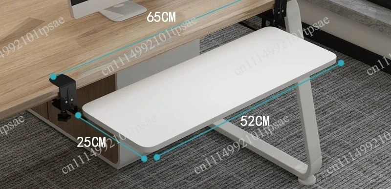 Ergonomic clip on keyboard tray, extendable computer desk storage cabinet, office keyboard drawer