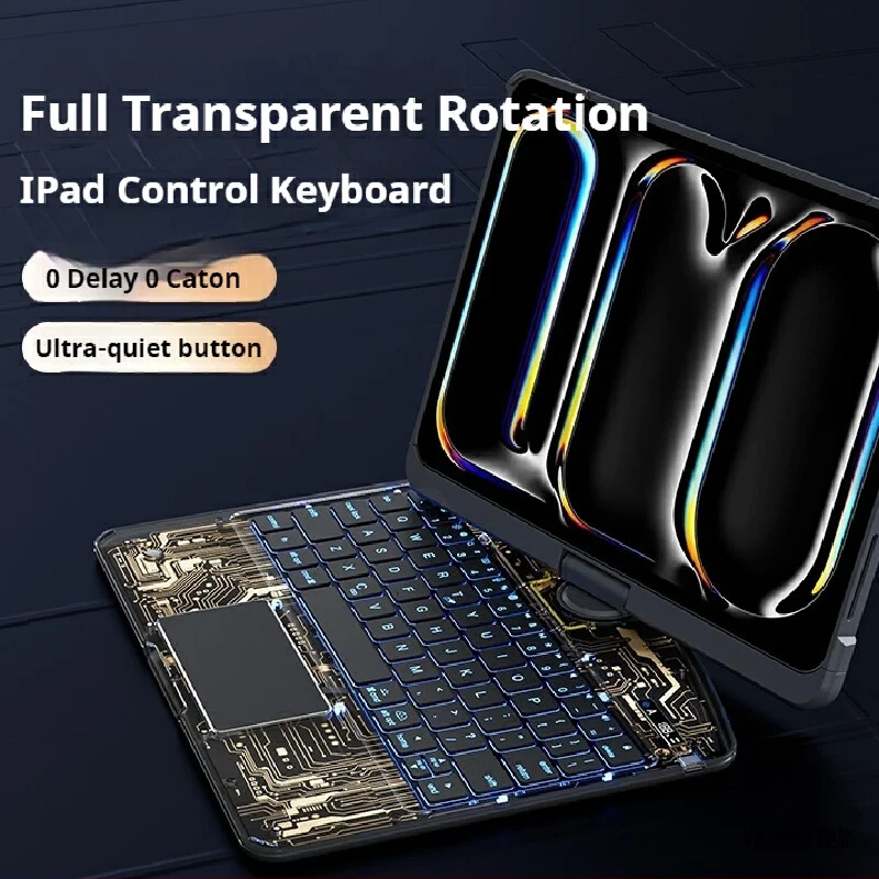 Ifacemall Transparent Rotating Apply Ipad Magic Control Keyboard 5 Suitable For Apple Air6 All One Pro Protective Cover Tablet