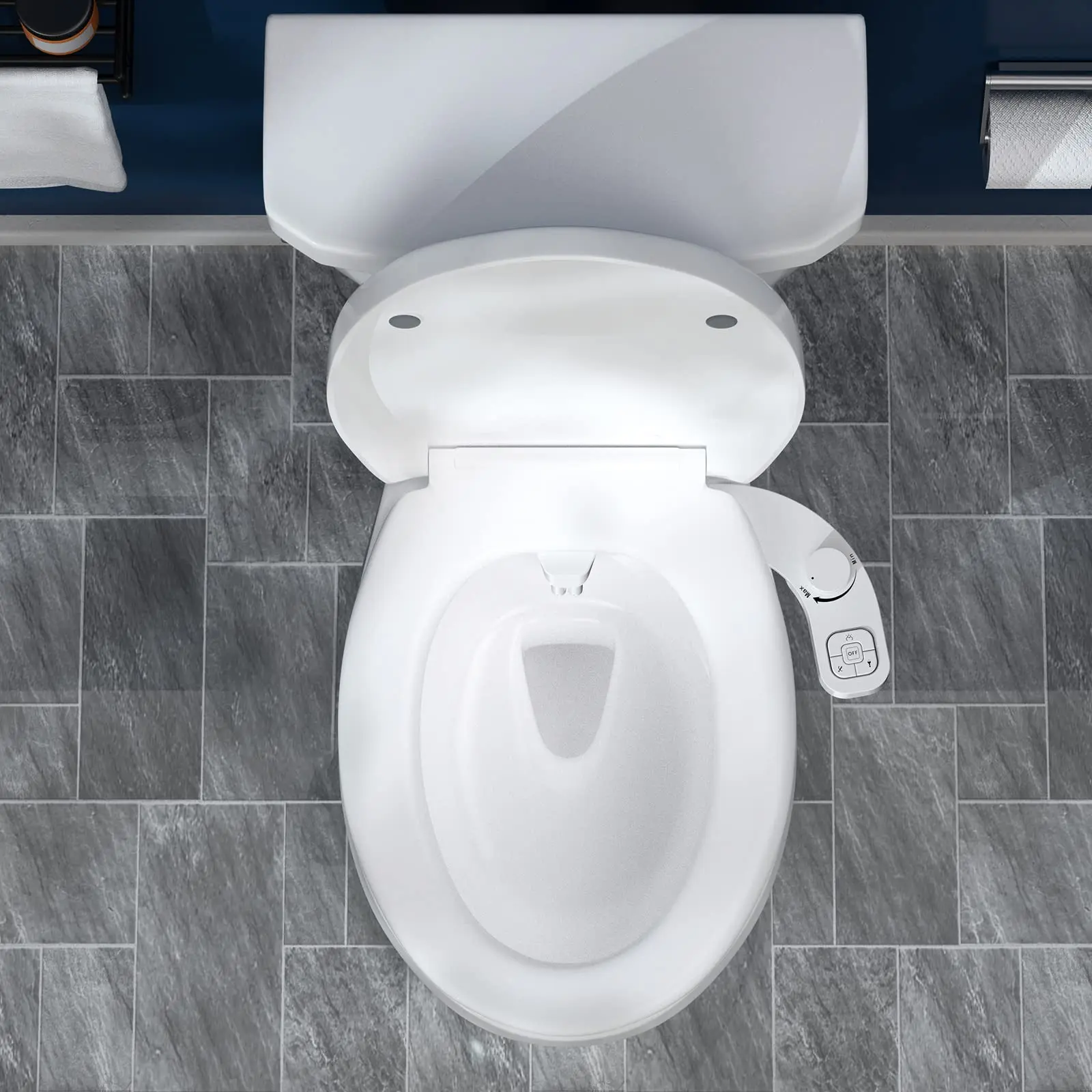 SAMODRA Non-Electric Left-Hand Bidet - Self Cleaning Dual Nozzle (Frontal and Rear Wash) Fresh Water Bidet