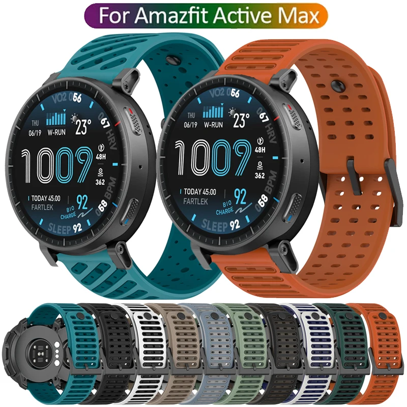 22 mm zweifarbiges Silikonarmband für Amazfit Active Max/T-Rex 3 Pro 48 mm Sportarmband für Amazfit Helio/Bip 6 5/GTR 4 3 2/2e/Balance 2
