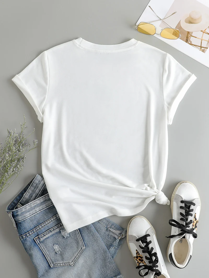 Customized Printed Casual T shirt Harajuku Women DIY Your Like Photo or Logo White T-shirt Fashion Custom Female clothing Tshirt