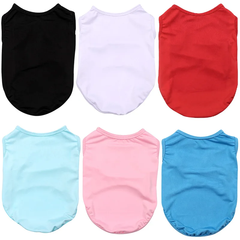 

Pure Color Designer Clothes for Dog Unisex Soft Cotton Sleeveless Classic Cat Clothing Summer Daily Wear Chihuahua Dog Supplies