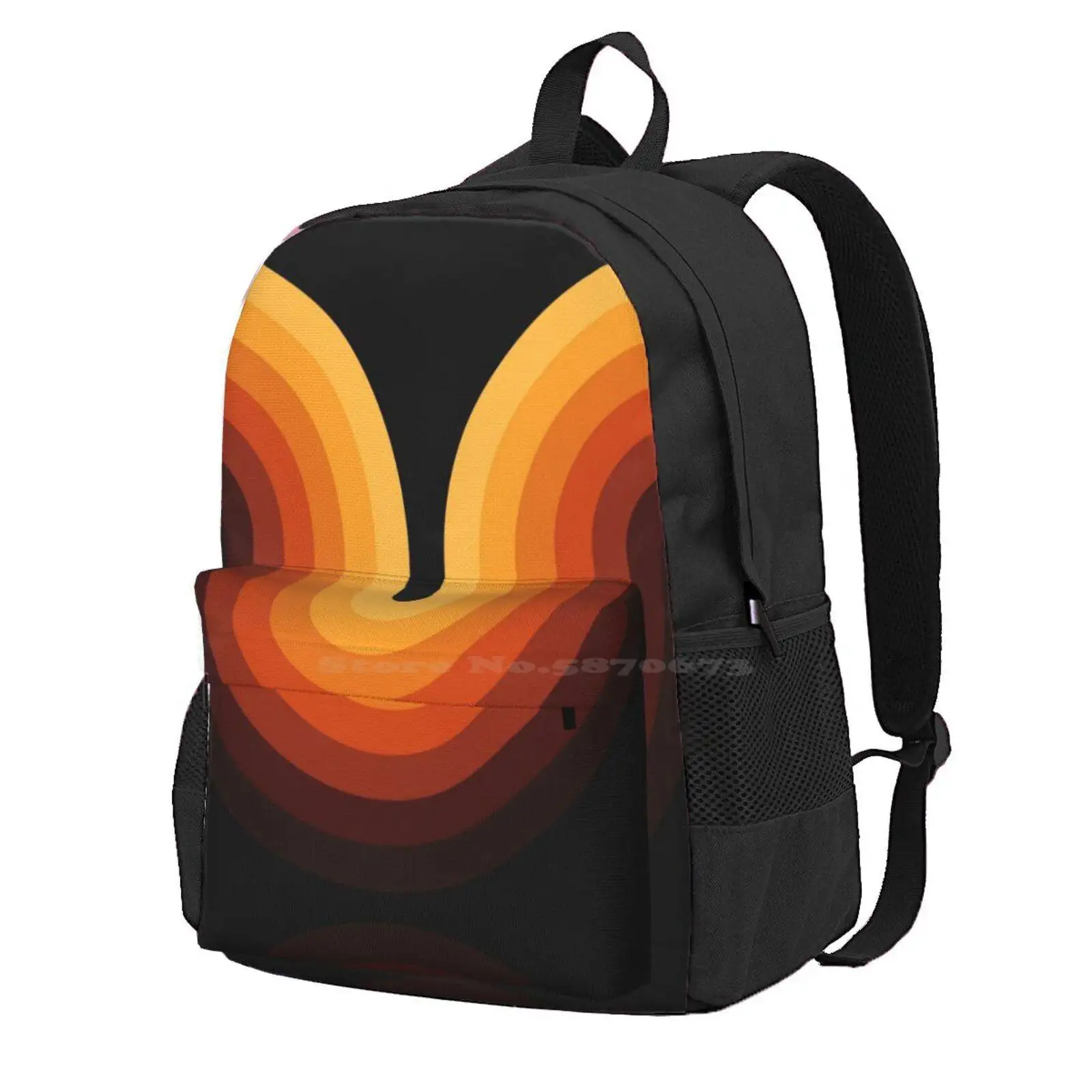 

Retro Wave Hot Sale Schoolbag Backpack Fashion Bags 60S 70S Retro Vintage Op Art Abstract Geometric Modern Mid Century Msm