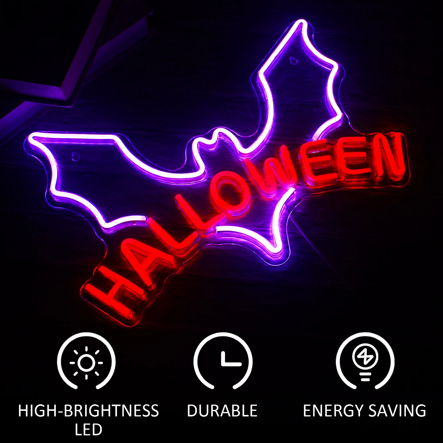 Halloween Bat Neon Light Sign, Luzes LED, Decoração Pendurada, Casa, Festival, Festa, Bar, Caverna do Homem, Quarto, Scarey, Humor, Parede