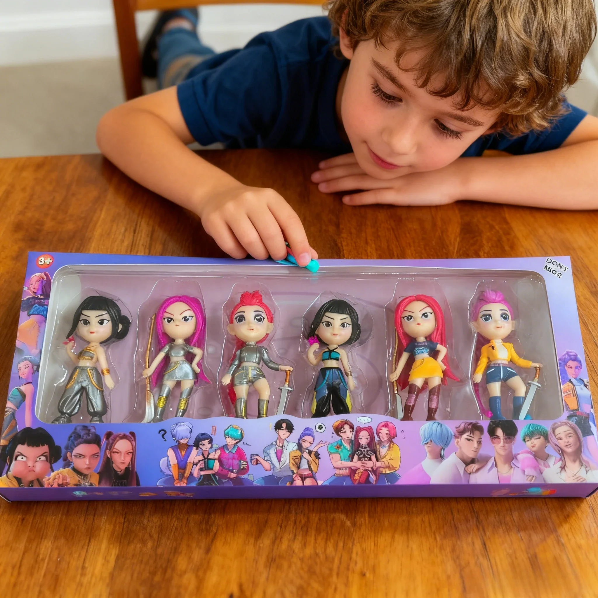 Kpop demon hunters anime periféricos coleção figura modelo brinquedo dos desenhos animados mesa de jogos decoração natal presente de ano novo