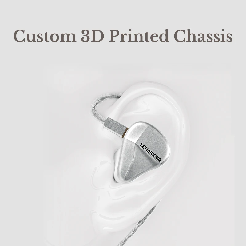 LETSHUOER Cadenza4 HiFi หูฟังชนิดใส่ในหูแบบมีสาย IEMs 10mm เบริลเลียมเคลือบ DD + 1 Sonion BA + 2 Knowles BA Hybrid Monitor หูฟัง