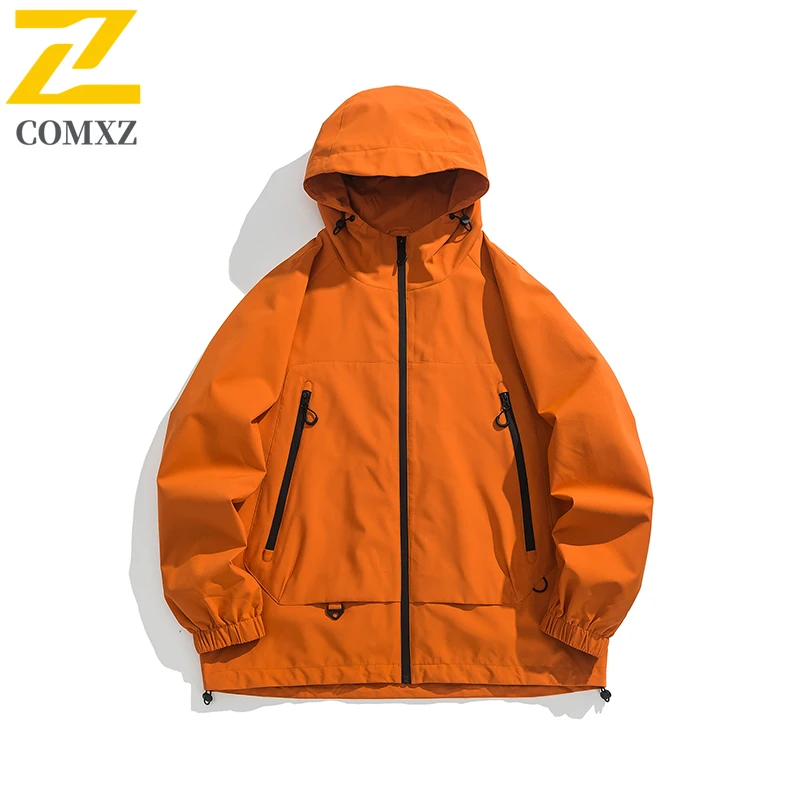 

Men Jacket 2025 Autumn New Fashion Hooded Windproof Waterproof Rush Coat Outdoor Camping Mountaineering Exploration Outerwear
