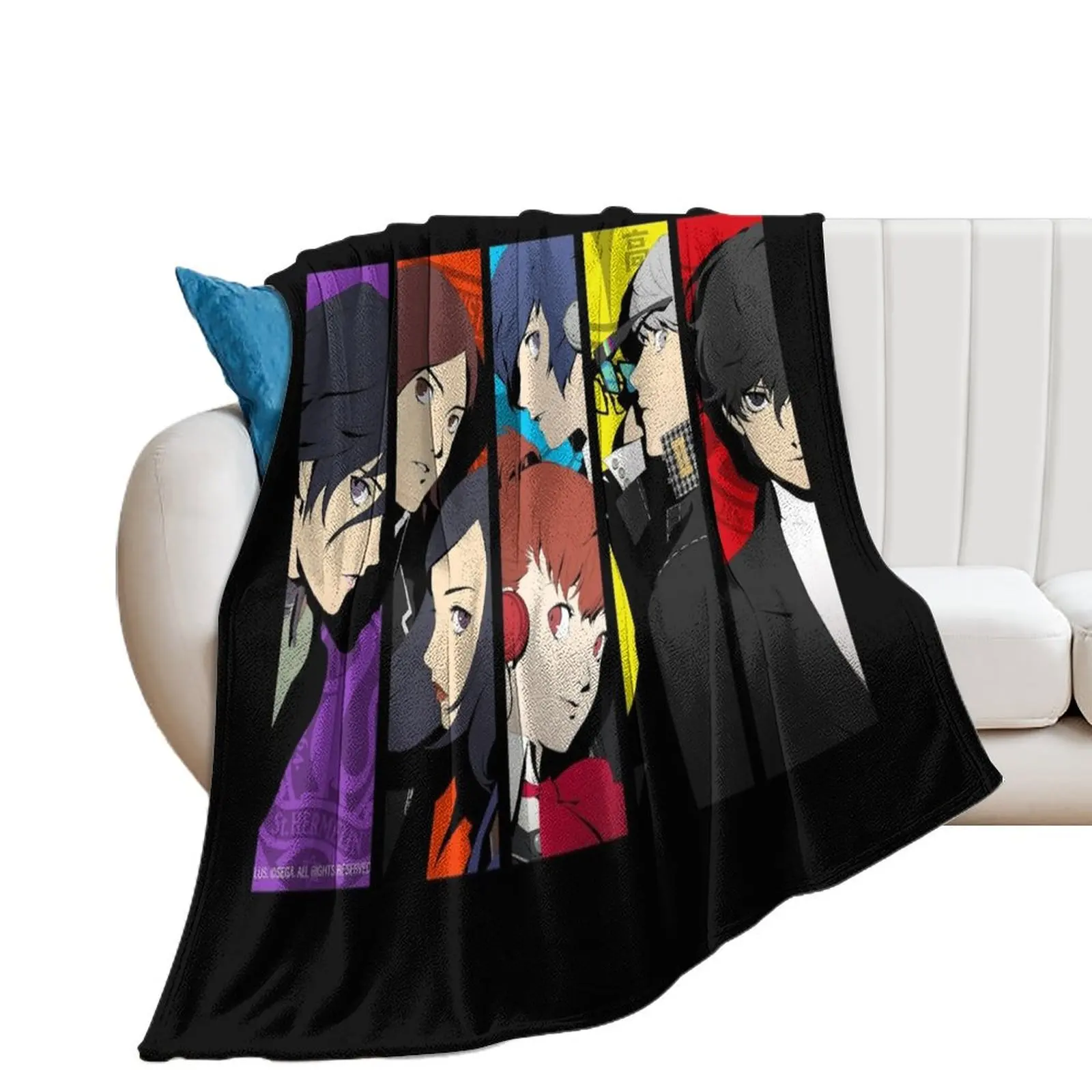 『PERSONA』25th Anniversary Protagonists Throw Blanket Softest Cute Plaid Blankets