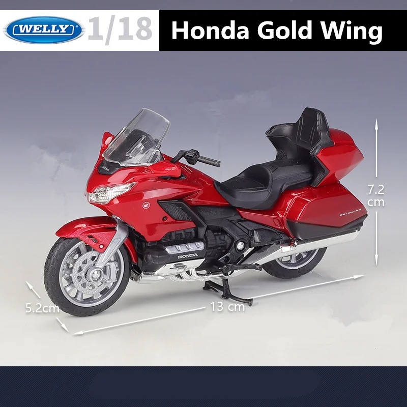 Welly 1:18 HONDA Gold Wing Touring Motorcycle Model Alloy Metal Toy Travel Racing Leisure Motorcycle Model Collection Kids Gifts