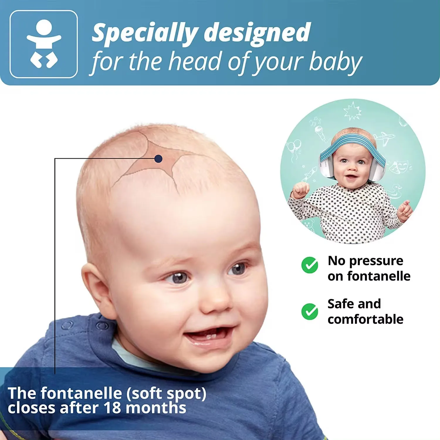 Baby Ear Muff Noise Canceling Headphone for Infant Hearing Protection Newborn Earmuff Airplane Travel Essential