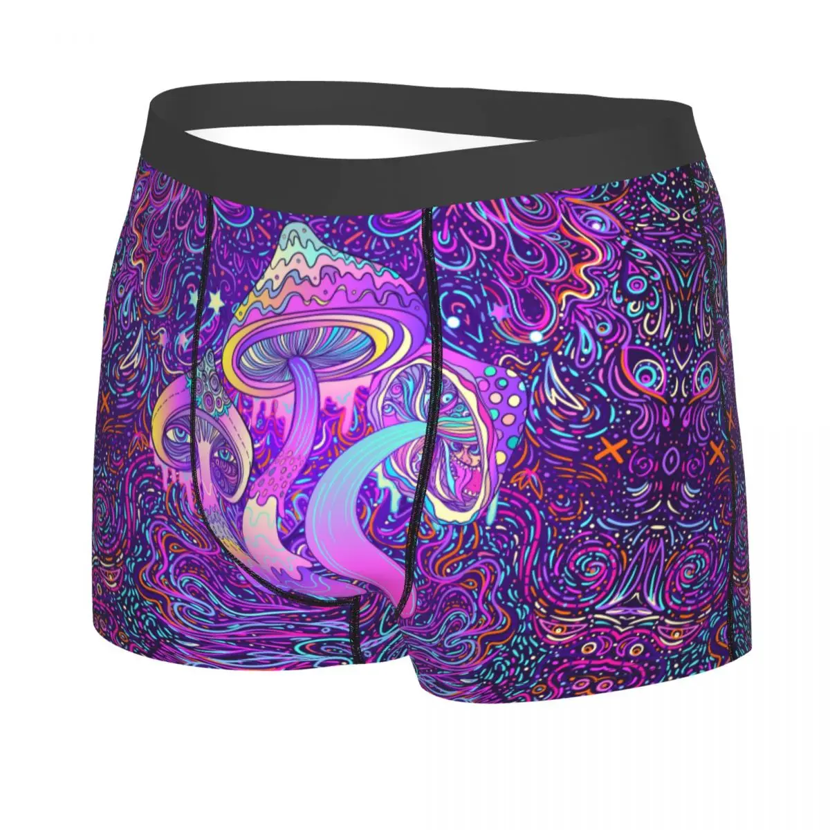 Custom Cool Psychedelic Magic Mushrooms Boxers Shorts Panties Men\'s Underpants Breathable Briefs Underwear