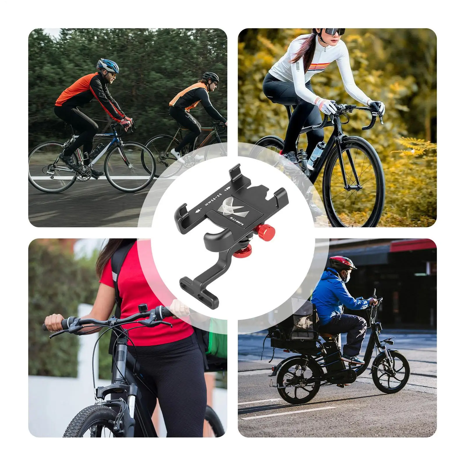 ที่วางโทรศัพท์สําหรับรถจักรยานยนต์จักรยานเสือภูเขาที่วางโทรศัพท์มือถือหมุนได้ 360 องศากันลื่นโทรศัพท์มือถือนําทางยืนรถจักรยานยนต์