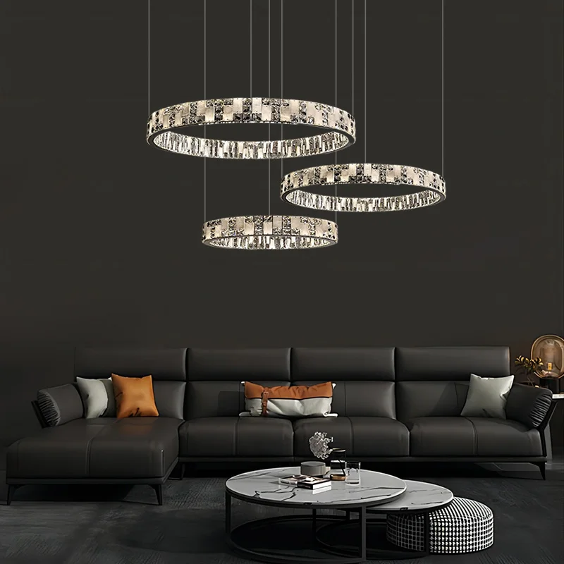 Imagem -03 - Lustre de Cristal com Luzes Led Iluminação Interior Moderno e Luxo Minimalismo e Moderno Decoração da Sala de Estar e Jantar