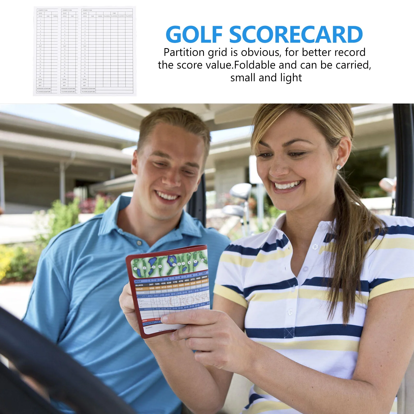 

12Pcs Competition Golf Scorecards Premium Coated Paper Score Record Cards Foldable Lightweight Supply Score Card