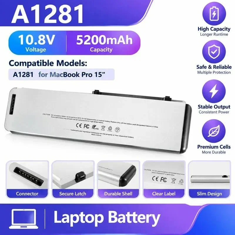 [NEW] A1281 10.8V 5200mAh for MacBook Pro 15