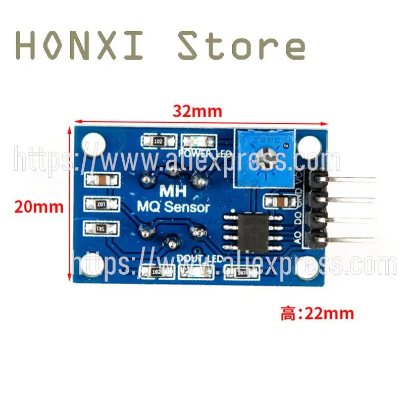 Module de capteur de fumée MQ-2/3/4/5/6/7/8/9 / MQ135 alcool est un gaz inflammable oxygène 1 pièces
