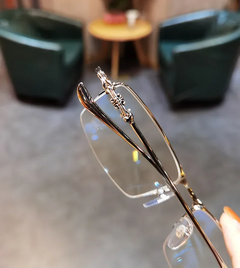 Halbrandlose Business-Myopiebrille für Herren, 0–6,0 Dioptrien | Photochrome, multifunktionale Anti-Blaulicht-Brille für das Büro – Detail 4