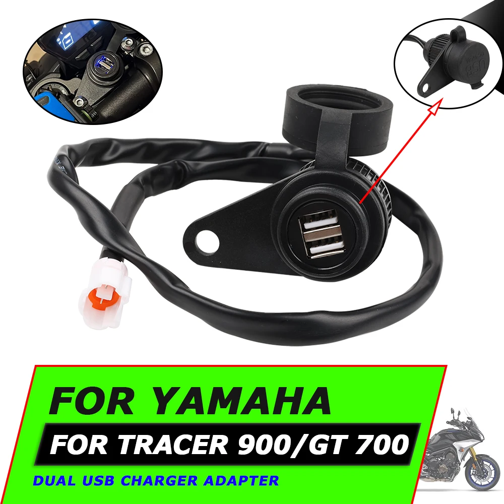 

For Yamaha Tracer 900 GT 900GT 700 Tracer900 GT Motorcycle Accessories Double USB Charger Socket Converter Black Adapter Socket