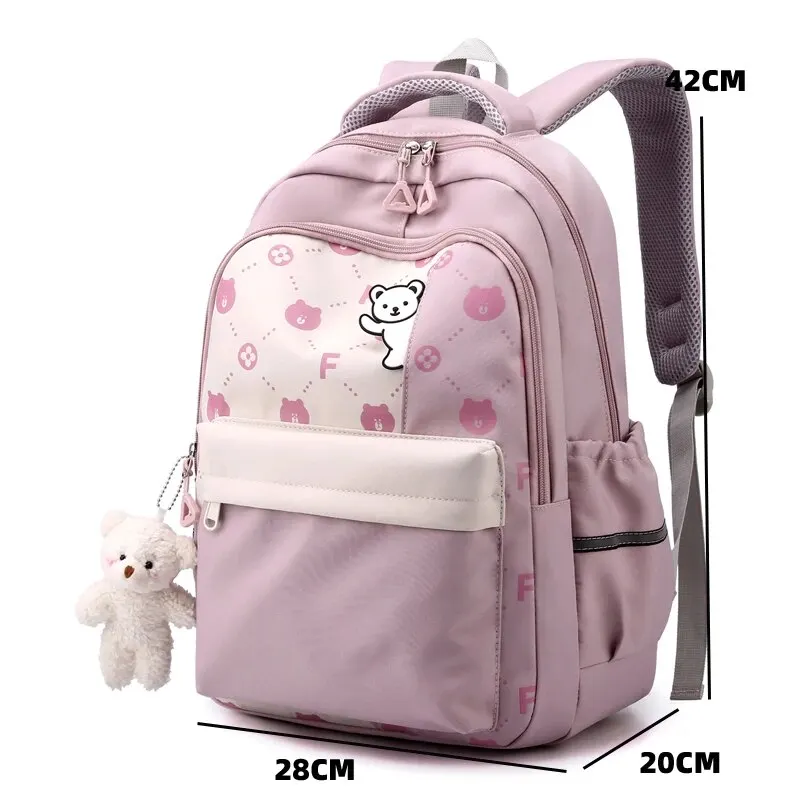 Mochila escolar Kawaii para niñas, bonita mochila escolar impermeable para adolescentes, bolso de hombro de viaje para estudiantes universitarios,