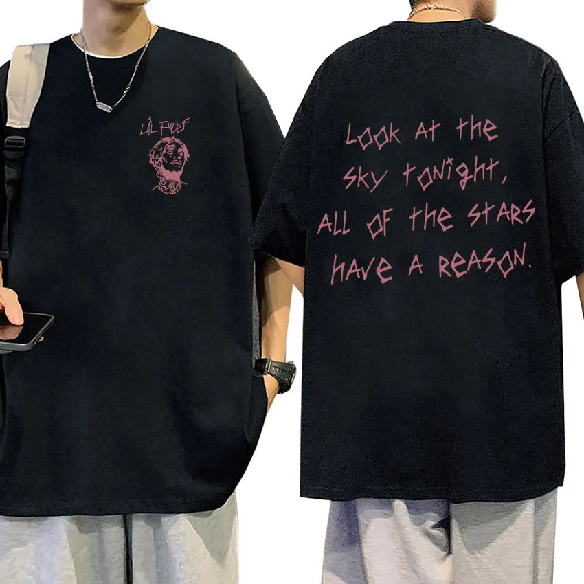 Rapper Lil Peep Tour Concert  Graphic T Shirt Men's Fashion Cotton Short Sleeve T-shirt Unisex Hip Hop Oversized Tees Streetwear