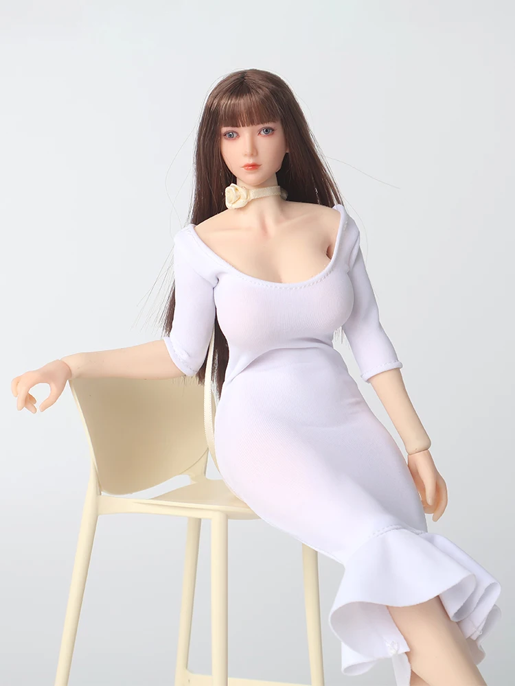 1/6 Maßstab Damen-Stretchkleid mit eng anliegender Hüftpartie und Fischschwanz-Design, Puppenkleidung Zubehör für 12-Zoll-Actionfiguren. – Detail 2